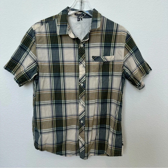 Toad & Co Men’s Button Down Plaid Short Sleeve Shirt Medium‎ 100% Cotton - Picture 1 of 9